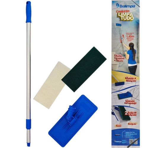 Conjunto mop limpa tudo com cabo extensível 1,40 m - CJLTUDO Conjunto mop limpa tudo com cabo extensível 1,40 m - CJLTUDO