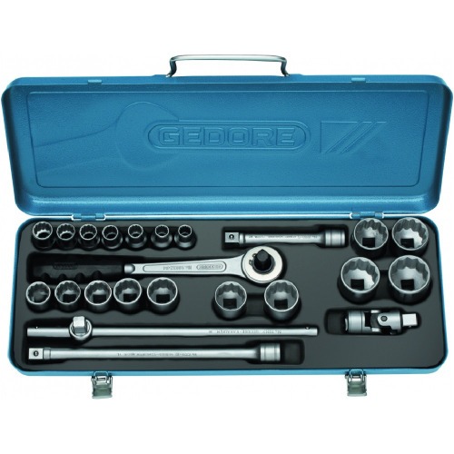 Jogo de soquetes estriados 12 a 32 mm encaixe 1/2