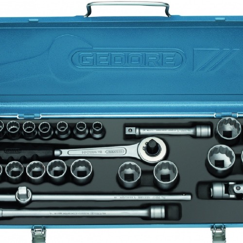 Jogo de soquetes estriados 12 a 32 mm encaixe 1/2