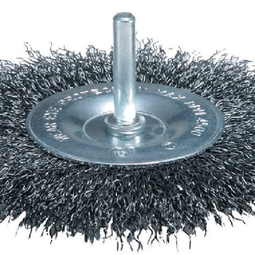 Escova de a�o circular fio ondulado com haste 6 x 100 mm 