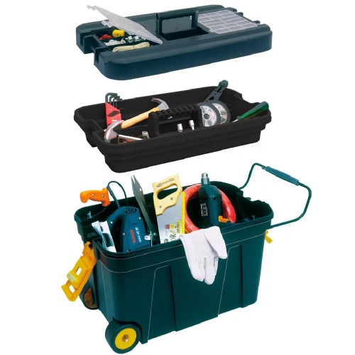 Caixa de ferramentas ba� com rodas capacidade 15Kg - CR01