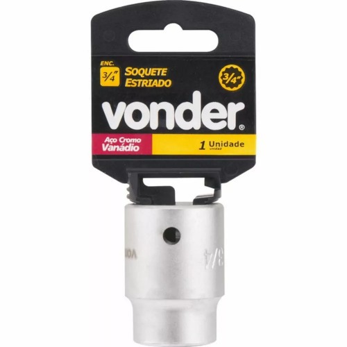 Soquete estriado 34 mm encaixe 3/4