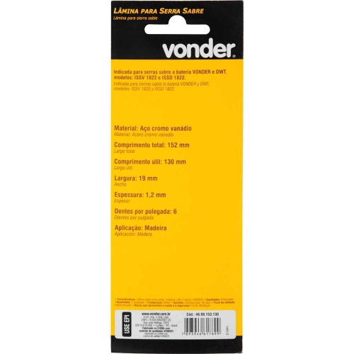 L�mina para serra sabre 6