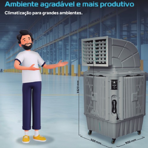Climatizador de ar port�til evaporativo industrial 120L 200m� 5 em 1 - CLIN120  220V
