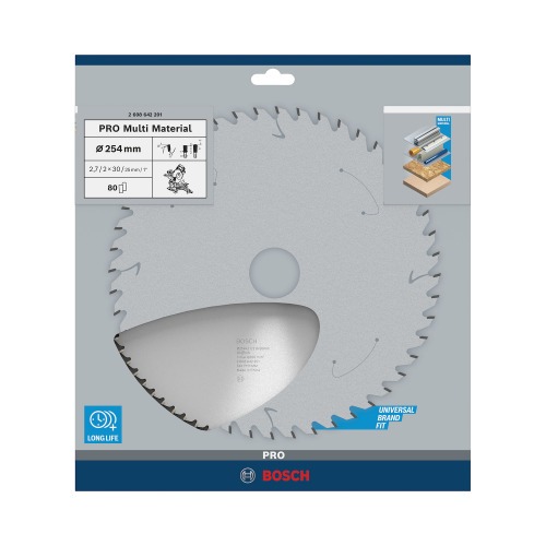 Disco de serra para madeira 254 x 30 mm 80 dentes - PRO Multi Disco de serra para madeira 254 x 30 mm 80 dentes - PRO Multi