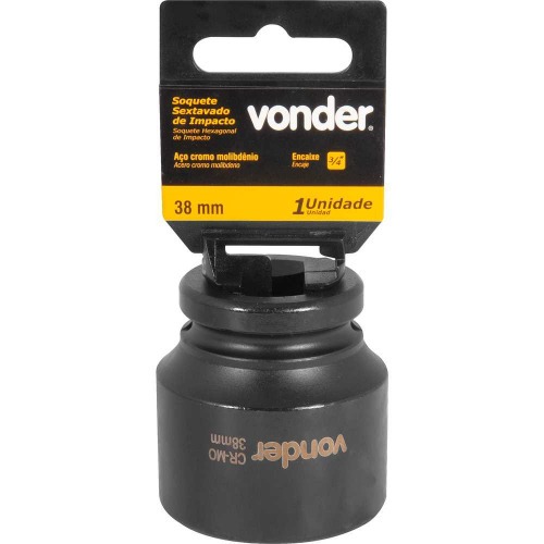 Soquete sextavado de impacto 38 mm encaixe 3/4