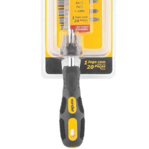 Jogo de bits e ponteiras encaixe sextavado de 1/4