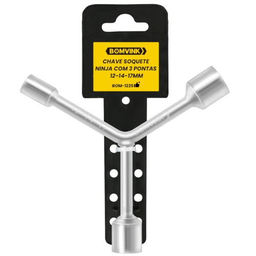 Chave 3 pontas soquetes ninja 12 x 14 x 17mm - BOM-1225 Chave 3 pontas soquetes ninja 12 x 14 x 17mm - BOM-1225