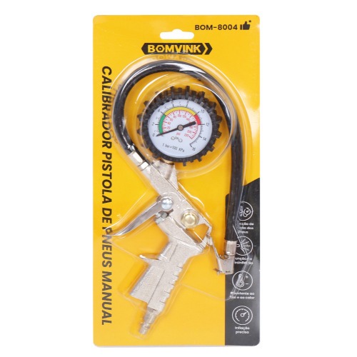 Calibrador de pneus com man�metro - BOM-8004
