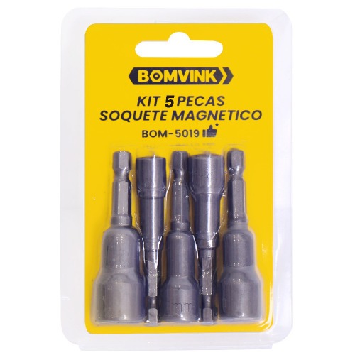 Jogo de soquete magntico 6 a 13 mm encaixe de 1/4