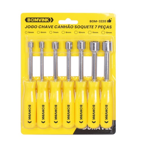 Chave canhão 5 a 12 mm 7 peças - BOM-3220 Chave canhão 5 a 12 mm 7 peças - BOM-3220