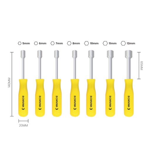 Chave canhão 5 a 12 mm 7 peças - BOM-3220 Chave canhão 5 a 12 mm 7 peças - BOM-3220