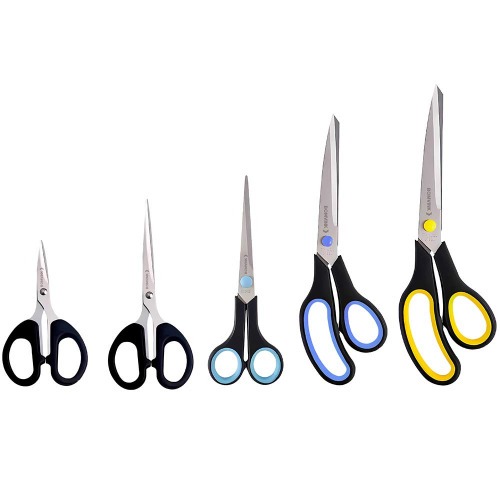 Tesoura manual uso geral aço inoxidável 140 a 215 mm 5 peças - BOM-3302 Tesoura manual uso geral aço inoxidável 140 a 215 mm 5 peças - BOM-3302