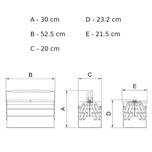 Caixa sanfonada para ferramentas com 57 pe�as - Cargobox