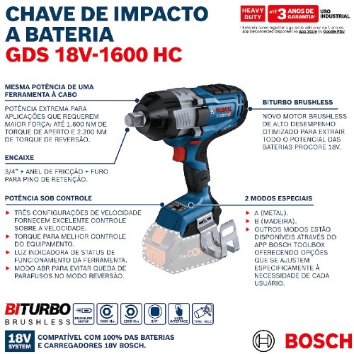 Chave de impacto a bateria 18V 8Ah 3/4 Chave de impacto a bateria 18V 8Ah 3/4