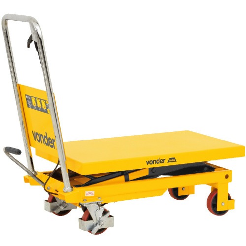 Mesa hidr�ulica pantogr�fica capacidade 500 Kg com roda de PU - MPP 500
