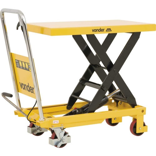 Mesa hidr�ulica pantogr�fica capacidade 500 Kg com roda de PU - MPP 500