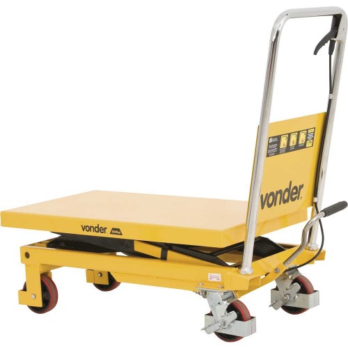 Mesa hidr�ulica pantogr�fica capacidade 500 Kg com roda de PU - MPP 500