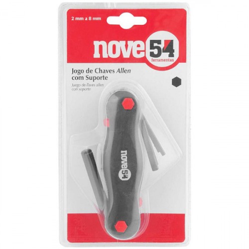 Jogo de chave allen 2 a 8 mm com suporte 7 pe�as