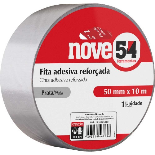Fita adesiva refor�ada 50 mm x 25 m prata