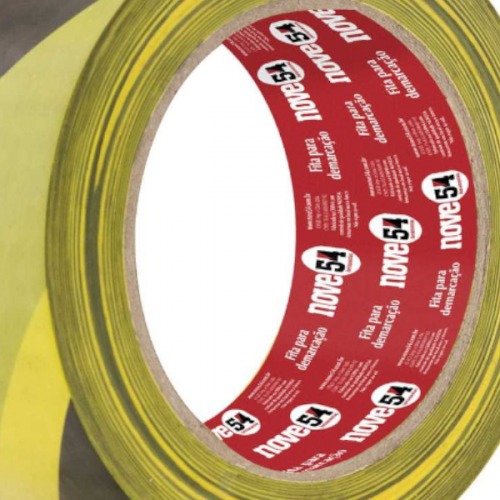 Fita zebrada adesiva  para demarca��o 48 mm x 30 m  