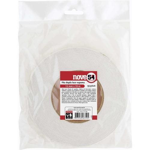 Fita dupla face espuma 12 mm x 10 m