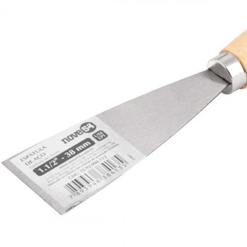 Esptula de ao laminado 38 mm com cabo de madeira 
