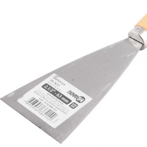 Espátula de aço laminado 63 mm com cabo de madeira Espátula de aço laminado 63 mm com cabo de madeira