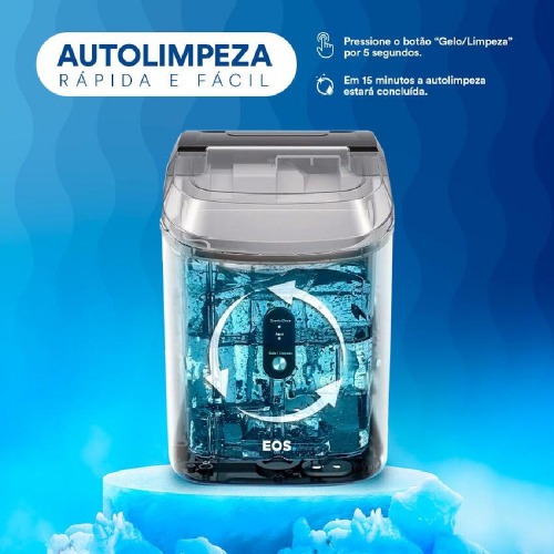 Maquina de gelo 15 kg Nugget ice titanium preta - EMG05  110V