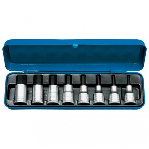 Jogo de soquete com ponta allen 4 a 17 mm a�o cromo van�dio com 8 pe�as -  IN 19