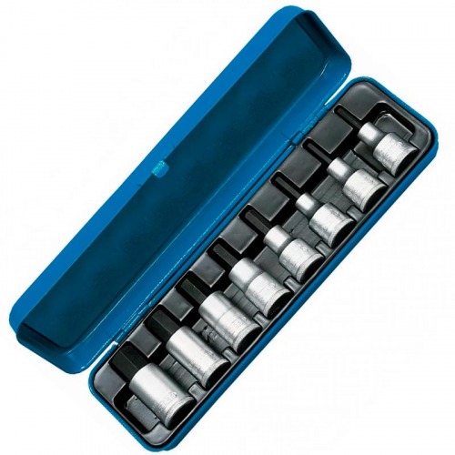 Jogo de soquete com ponta allen 4 a 17 mm a�o cromo van�dio com 8 pe�as -  IN 19