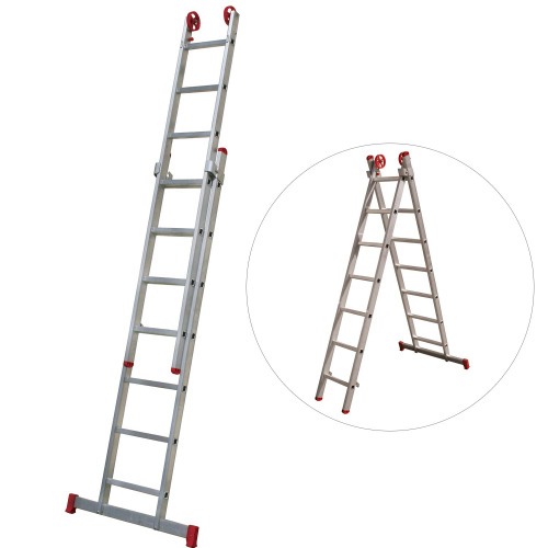 Escada de alum�nio extens�vel 2,12 x 3,18 m 2 x 7 degraus - ESC0616
