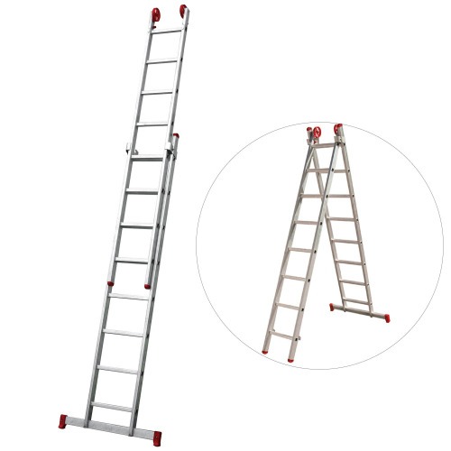 Escada de alum�nio extens�vel 2,40 x 3,74 m 2 x 8 degraus  - ESC0617