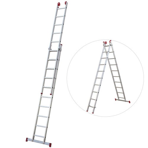 Escada de alum�nio extens�vel 2,96 x 4,86 m 2 x 10 degraus - ESC0619