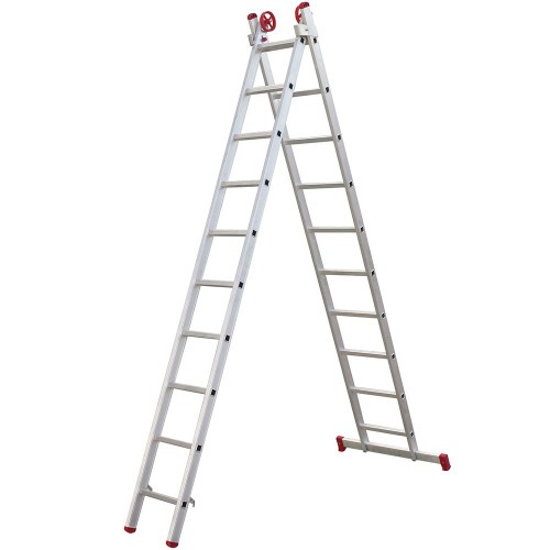 Escada de alum�nio extens�vel 2,96 x 4,86 m 2 x 10 degraus - ESC0619