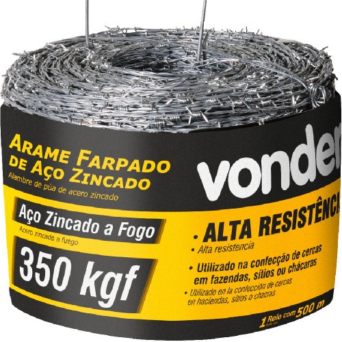 Arame farpado 350kgf rolo 500 metros Arame farpado 350kgf rolo 500 metros