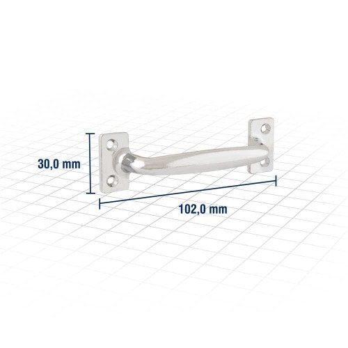 Puxador tipo ala em ao carbono niquelado 102 mm