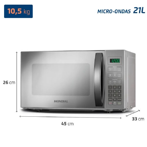 Micro-ondas 21 litros 1200W 10 n�veis de pot�ncia - MO-01-21E  110V