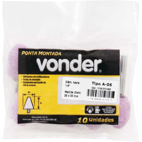 Ponta montada haste 1/4 Ponta montada haste 1/4