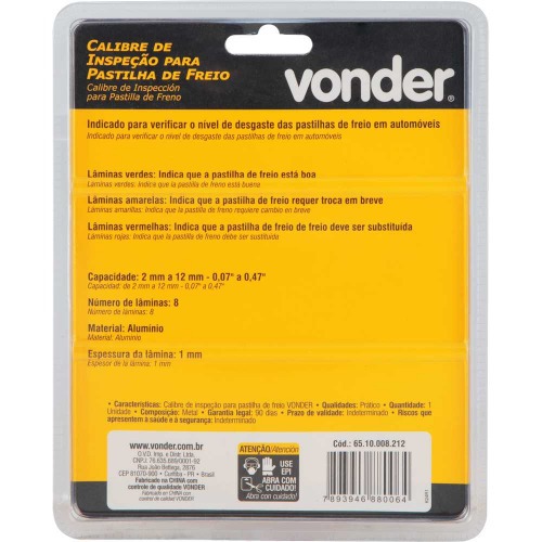 Calibre de inspeo para pastilha de freio 