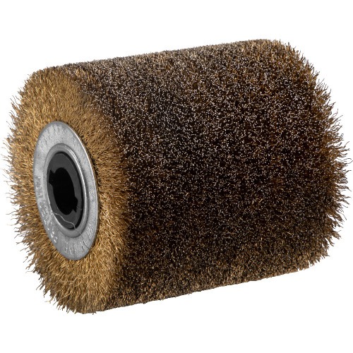 Roda escova latonada em fio de ao 100 x 19 mm