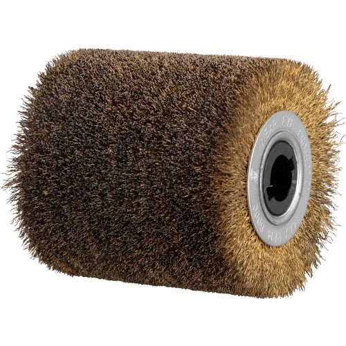 Roda escova latonada em fio de ao 100 x 19 mm