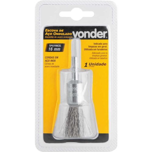 Escova de ao tipo pincel ondulada 16 mm