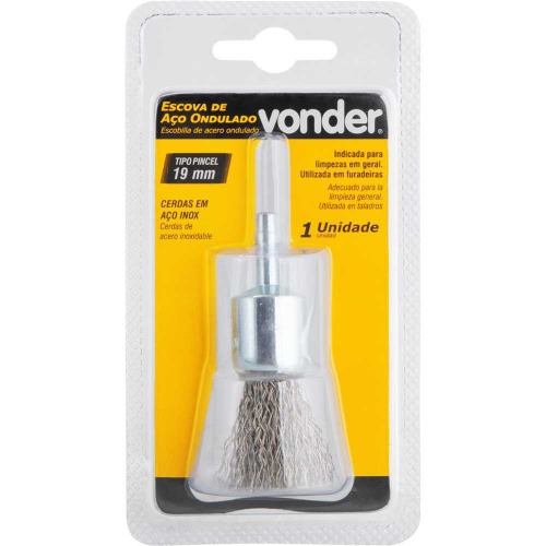 Escova de ao tipo pincel ondulada 19 mm