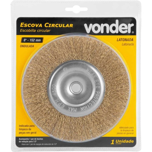 Escova circular de ao ondulado 6 x 1/2 x 1/2