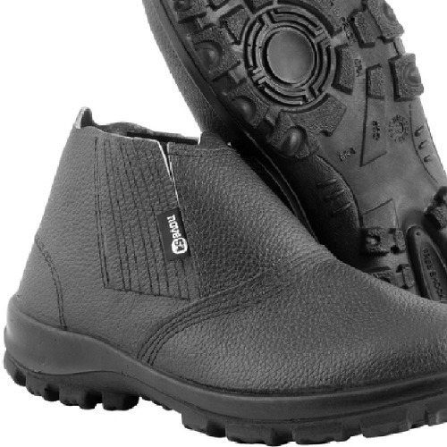 Botina monodensidade couro com el�stico biqueira de a�o - BEN 0042