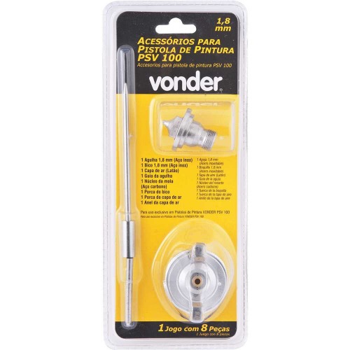 Jogo de agulha e bico de 1,8 mm para pistola de pintura com 8 pe�as - PSV 100
