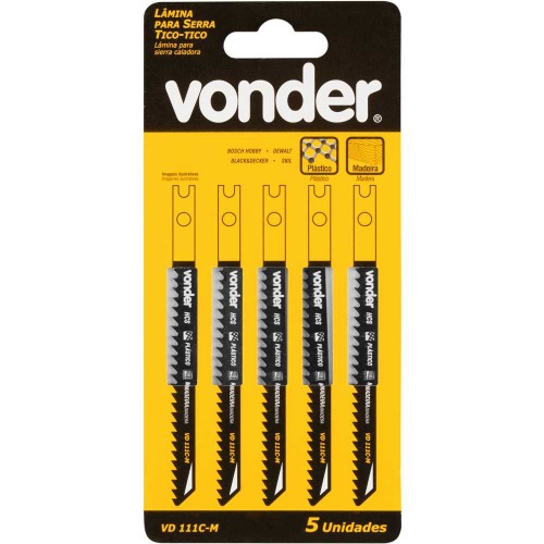 Jogo de lminas para serra tico tico 100 mm 8 dentes com 5 peas - VD 111C-UN 