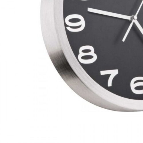 Rel�gio de parede 360 mm com borda prata