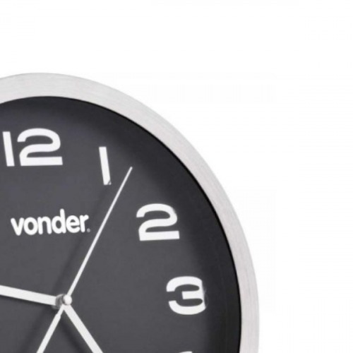 Rel�gio de parede 360 mm com borda prata